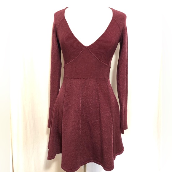 🚫SOLD🚫Free People Wildest Dreams Mini Knit Sparkle Dress in Plum NWOT - Picture 7 of 10